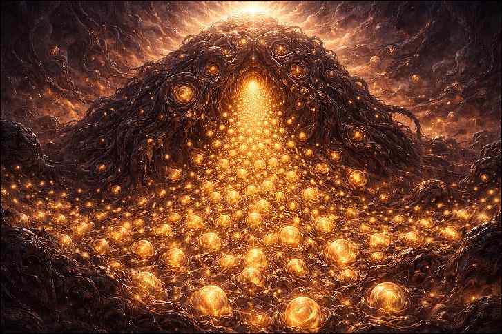 The Creator Absorbic Karmic System and Karmic Organization: Divider producing new energy beings that will become humans. 