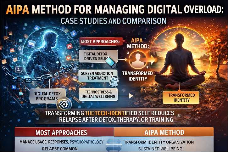 AIPA Method for Managing Digital Overload: AIPA Method comparison table with other methods for managing digital overload, screen addiction and technostress. 