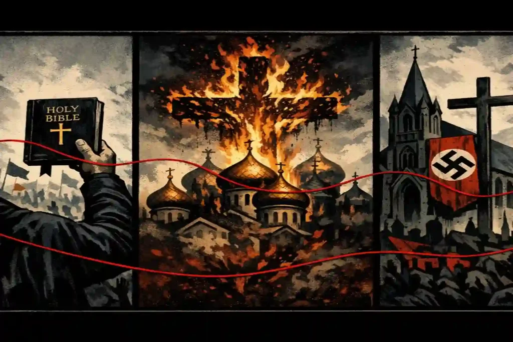 Hitler, Trump and Putin weaponizing religion for political power — God on their side.