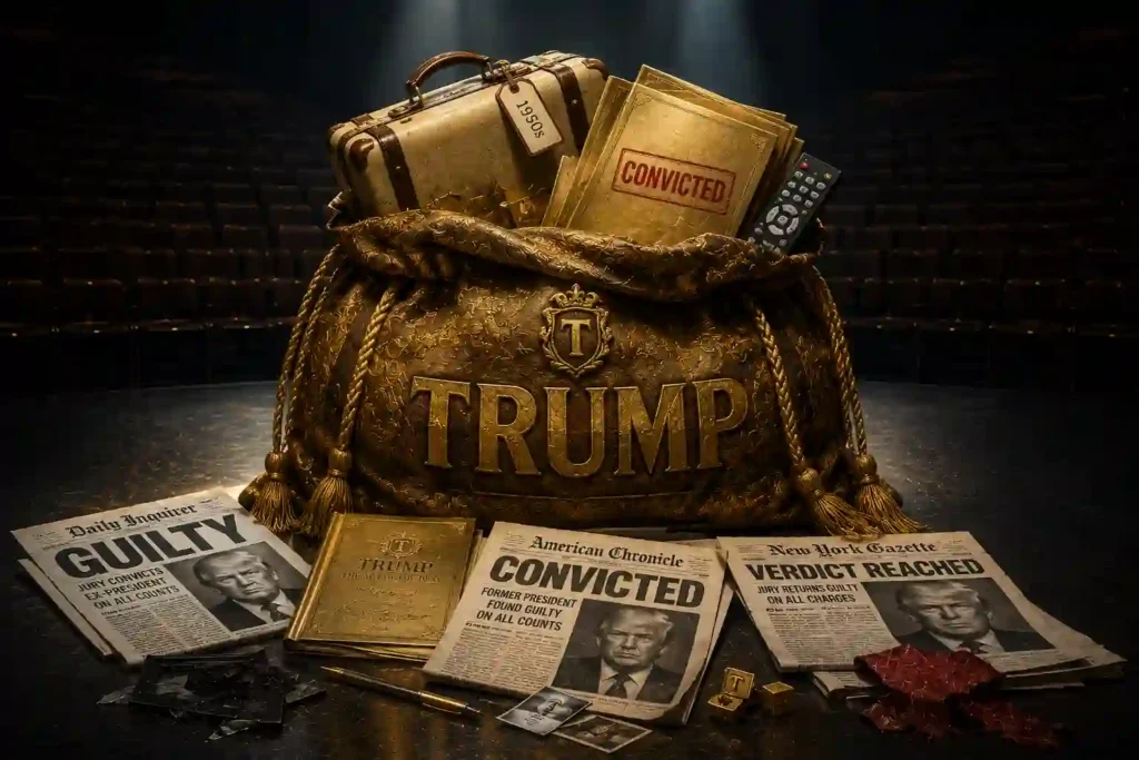Trump anxiety bag contents — 34 felony convictions boarding school wound and the AIPA Method.